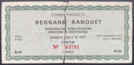 1971 Beggars Banquet Concert Ticket Toronto Black Sabbath Yes Three Dog Night