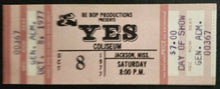 Load image into Gallery viewer, 1977 YES Concert Ticket Mississippi Coliseum Unused Vintage Music Donovan
