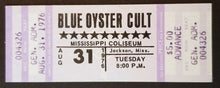 Load image into Gallery viewer, 1976 Blue Oyster Cult Mississippi Coliseum Vintage Full Concert Ticket
