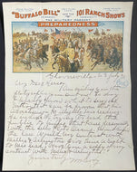 1916 Buffalo Bill Cody Signed Handwritten Letter Autographed Western History JSA