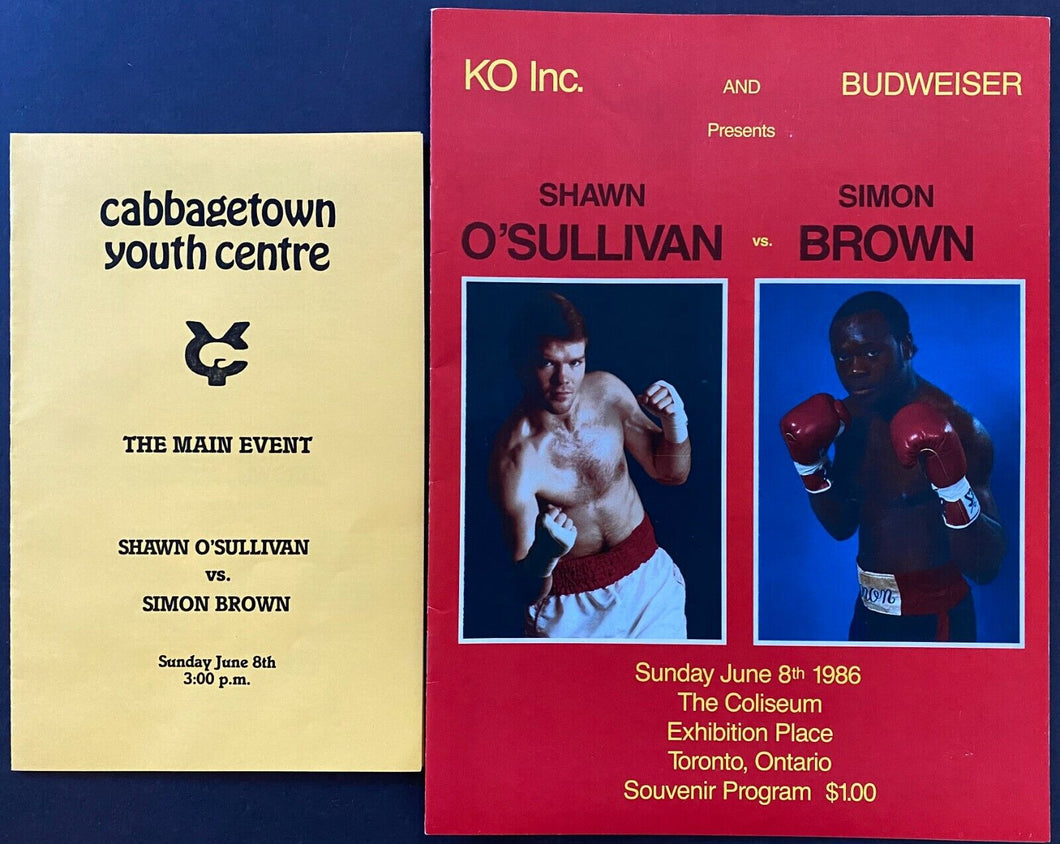 1986 Boxing Program Simon Brown Shawn O'Sullivan Exhibition Stadium Toronto