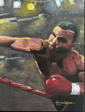 Load image into Gallery viewer, 2004 Boxing Muhammad Ali Mike Tyson Canvas Print Wood Frame Artist Darren Wood
