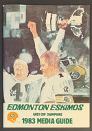 1983 CFL Edmonton Eskimos Grey Cup Champions Media Guide Football Yearbook