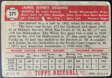 Load image into Gallery viewer, 1952 Topps Baseball #271 Jim Delsing MLB Card St. Louis Browns 5th Series
