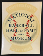 National Baseball Hall of Fame Museum Waterslide Decal MLB Baseball USA Vintage
