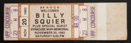 1982 Billy Squier Concert Ticket Unused Syracuse War Memorial Vintage Music