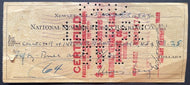 1952 National New York Bank cheque/check Signed Moe Berg MLB Catcher + WWII Spy