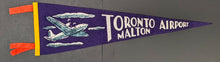 Load image into Gallery viewer, 1950's Vintage Toronto Malton Airport Pennant Now Pearson Old Antique Flag
