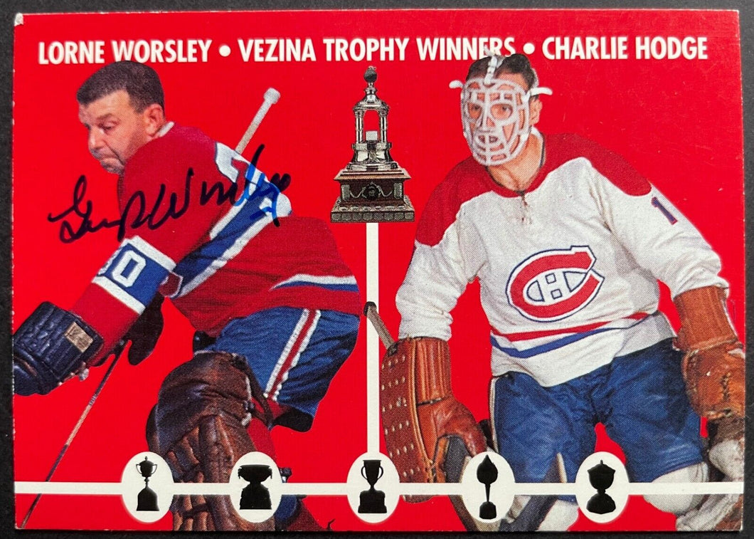 1995/96 Parkhurst Hockey Gump Worsley Signed Autographed NHL Card Charlie Hodge
