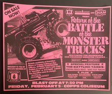 Load image into Gallery viewer, 1998 Monster Trucks Site Poster Copps Coliseum Autographed Big Foot Signed Card
