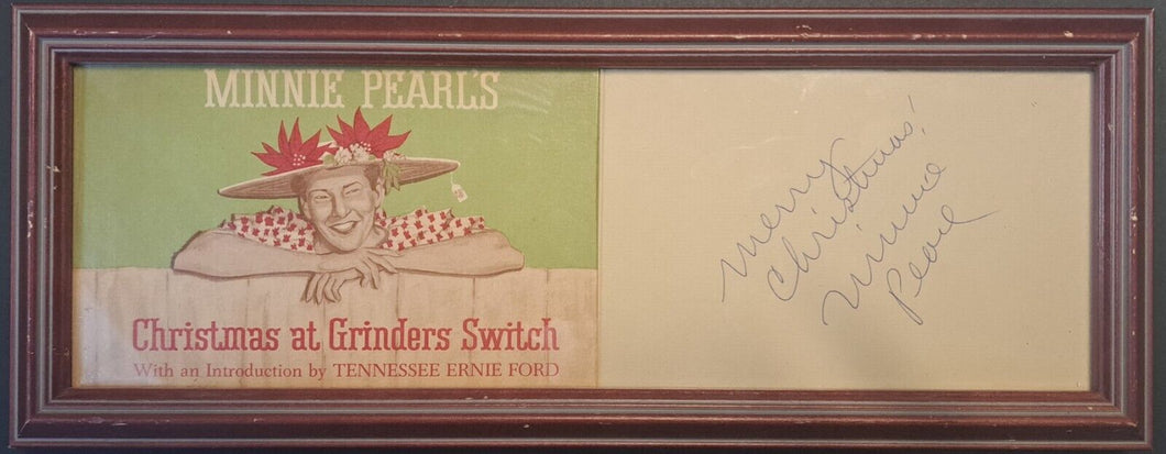 Minnie Pearl's Christmas At Grinders Switch Autographed Cut Signed Framed