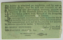 Load image into Gallery viewer, 1964 County Stadium MLB Baseball Ticket Stub Milwaukee Braves vs Chicago Cubs
