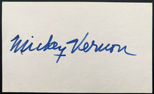Load image into Gallery viewer, Mickey Vernon Signed Autographed Index Card Vintage Baseball
