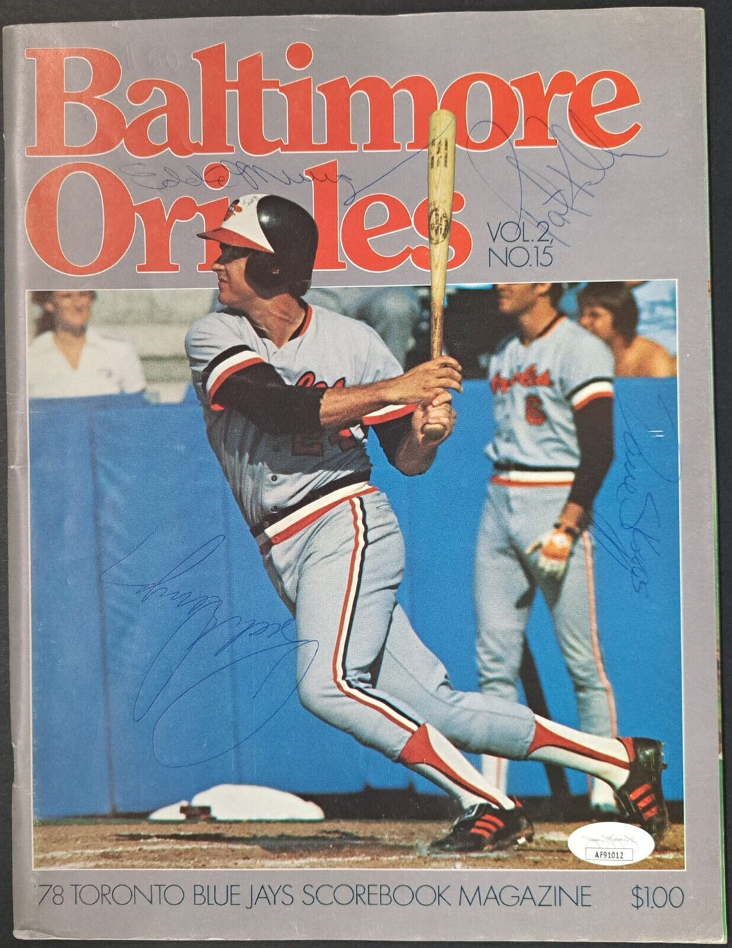 1978 Toronto Blue Jays Program Baltimore Orioles JSA MLB Signed Pat Kelly Skaggs