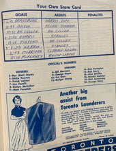 Load image into Gallery viewer, 1958 Toronto Maple Leafs Complete Scored Program Boston Bruins NHL Hockey VTG

