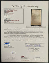 Load image into Gallery viewer, 1889 John A MacDonald Signed Handwritten Letter Canada's 1st Prime Minister JSA
