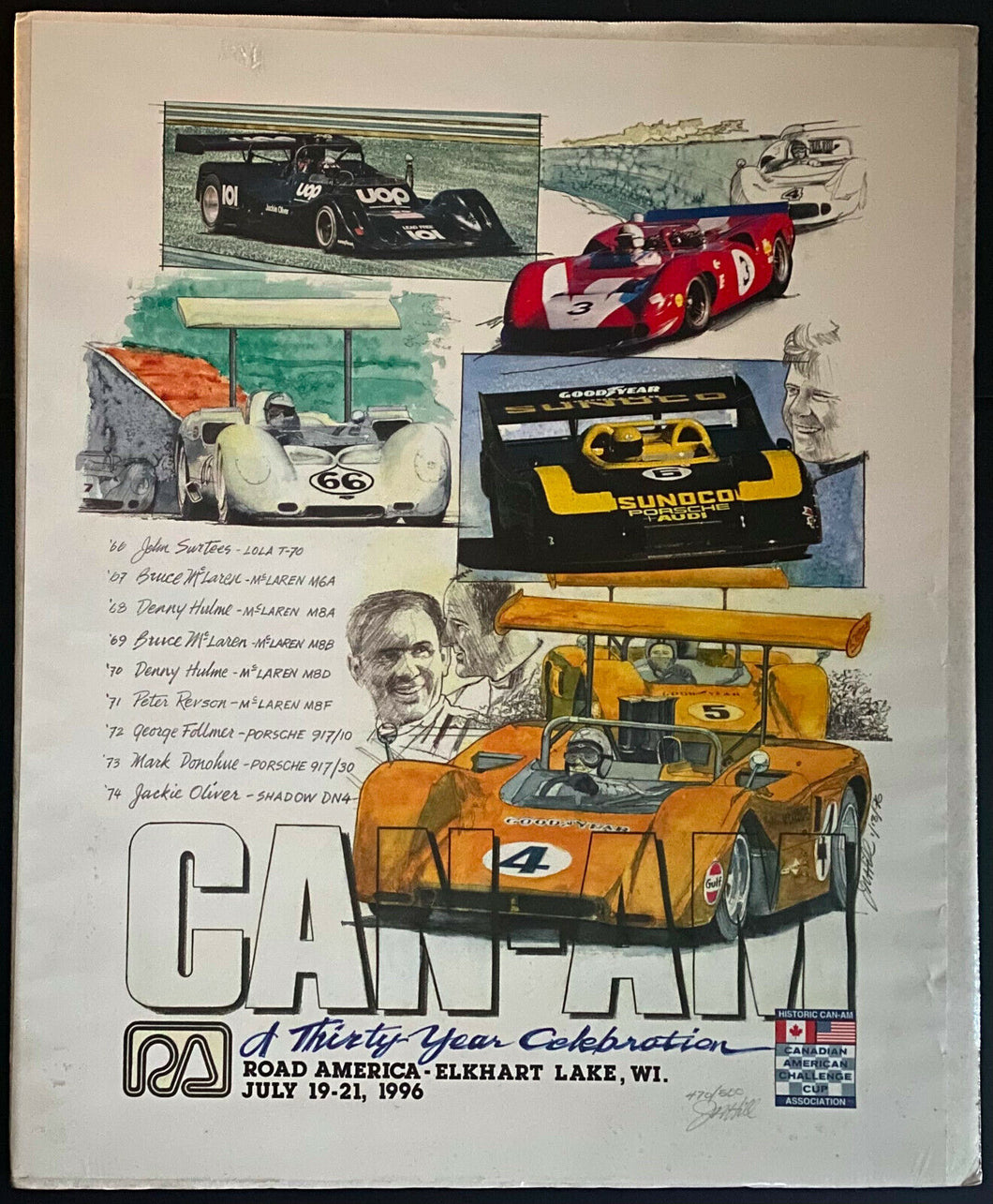 1996 Cam-Am 30 Year Celebration Event Poster Artist Signed + Numbered /500