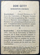 Load image into Gallery viewer, 1956 Shredded Wheat CFL Football Don Getty Edmonton Eskimos Trading Card #6B
