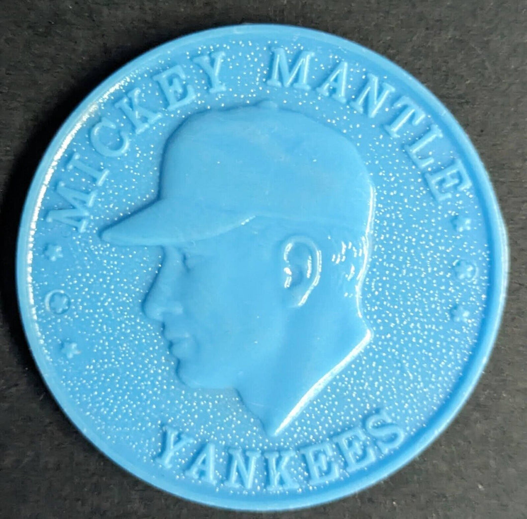 1960s Mickey Mantle Armour Coin Light Blue New York Yankees Baseball MLB COA