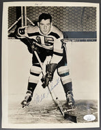 Milt Schmidt Autographed Signed B&W Photo Boston Bruins NHL Hockey VTG JSA