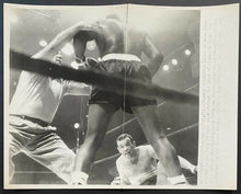 Load image into Gallery viewer, 1961 Vintage Over Sized Press Photo Floyd Patterson Ingemar Johansson UPI Stamp
