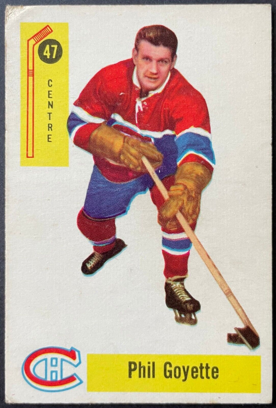 1958-59 Parkhurst Hockey Card #47 Phil Goyette Montreal Canadiens NHL Vintage