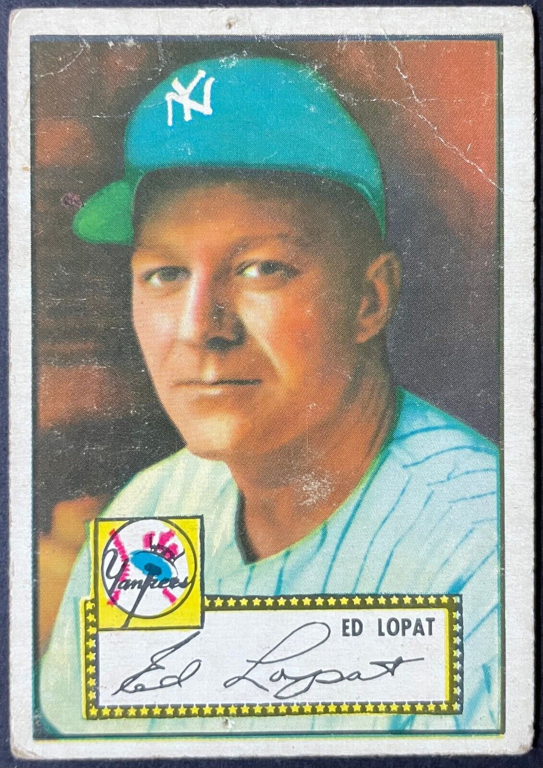 1952 Topps Baseball Ed Lopat #57 New York Yankees Vintage MLB Card