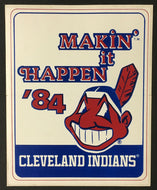1984 Wheaties Cleveland Indians Chief Wahoo Sticker Makin’ It Happen Baseball