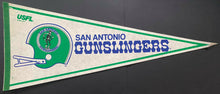 Load image into Gallery viewer, 1982 USFL Football San Antonio Gunslingers Full Size Pennant Rare
