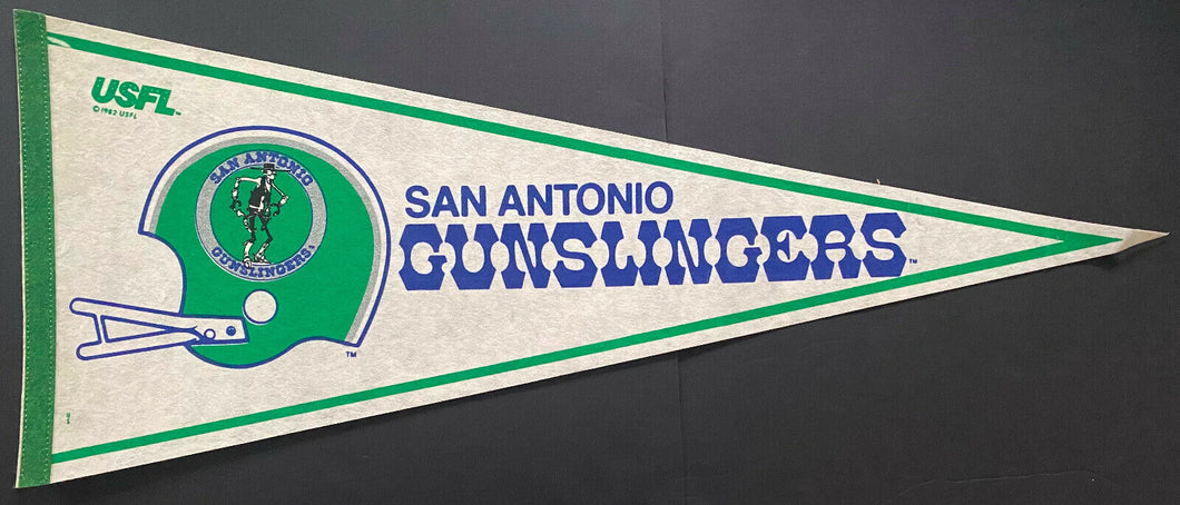 1982 USFL Football San Antonio Gunslingers Full Size Pennant Rare