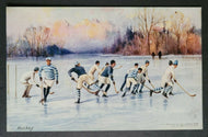1900's Hockey Scene Post Card Playing Winter Sports Canada Tuck's Rare Vintage