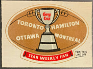 1950 Star Weekly CFL Grey Cup Patch Crest Rare Premium Argos Alouettes Ti-Cats