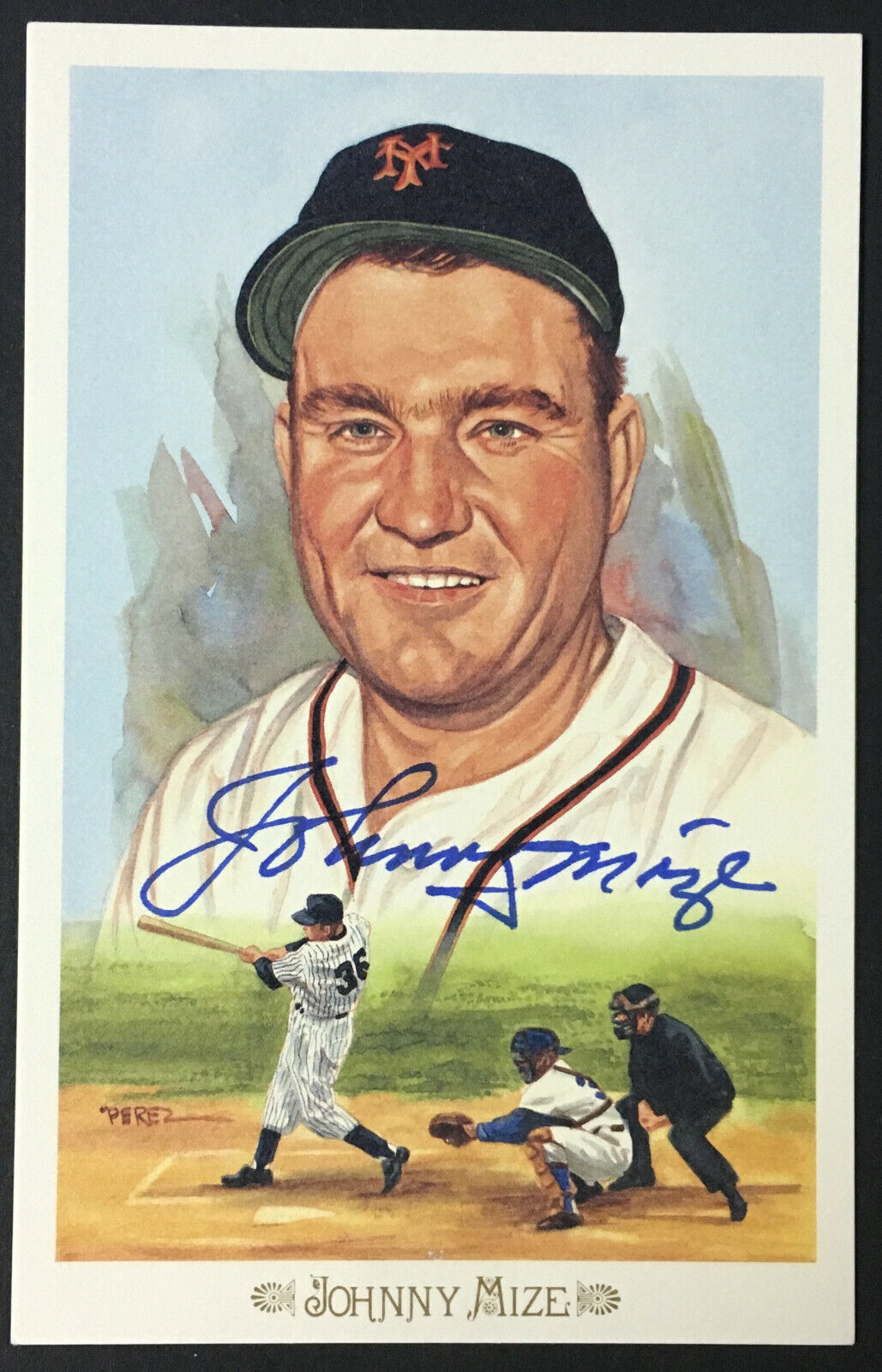 Johnny Mize Autographed Signed Perez-Steele Post Card MLB Baseball HOF NY Giants