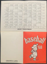 Load image into Gallery viewer, 1968 National + American + International League Baseball Schedule MLB MILB VTG
