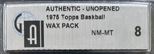 Load image into Gallery viewer, 1975 Topps Basketball Wax Pack Gervin + Malone Rookie Year GA 8 Graded Slabbed
