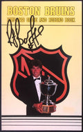 1987/88 Boston Bruins Media Guide Cover Autographed By Ray Bourque Norris Trophy