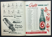 Load image into Gallery viewer, 1954 CFL Football Program Edmonton Eskimos Vs Calgary Stampeders Autographed x7
