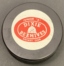 Load image into Gallery viewer, 1970&#39;s OHA Dixie Beehives Rare Hockey Puck Jr. A Viceroy Game Puck Blankback
