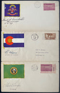 1941-1957 North Dakota Colorado Washington Signed Governor Envelopes x3 Vintage