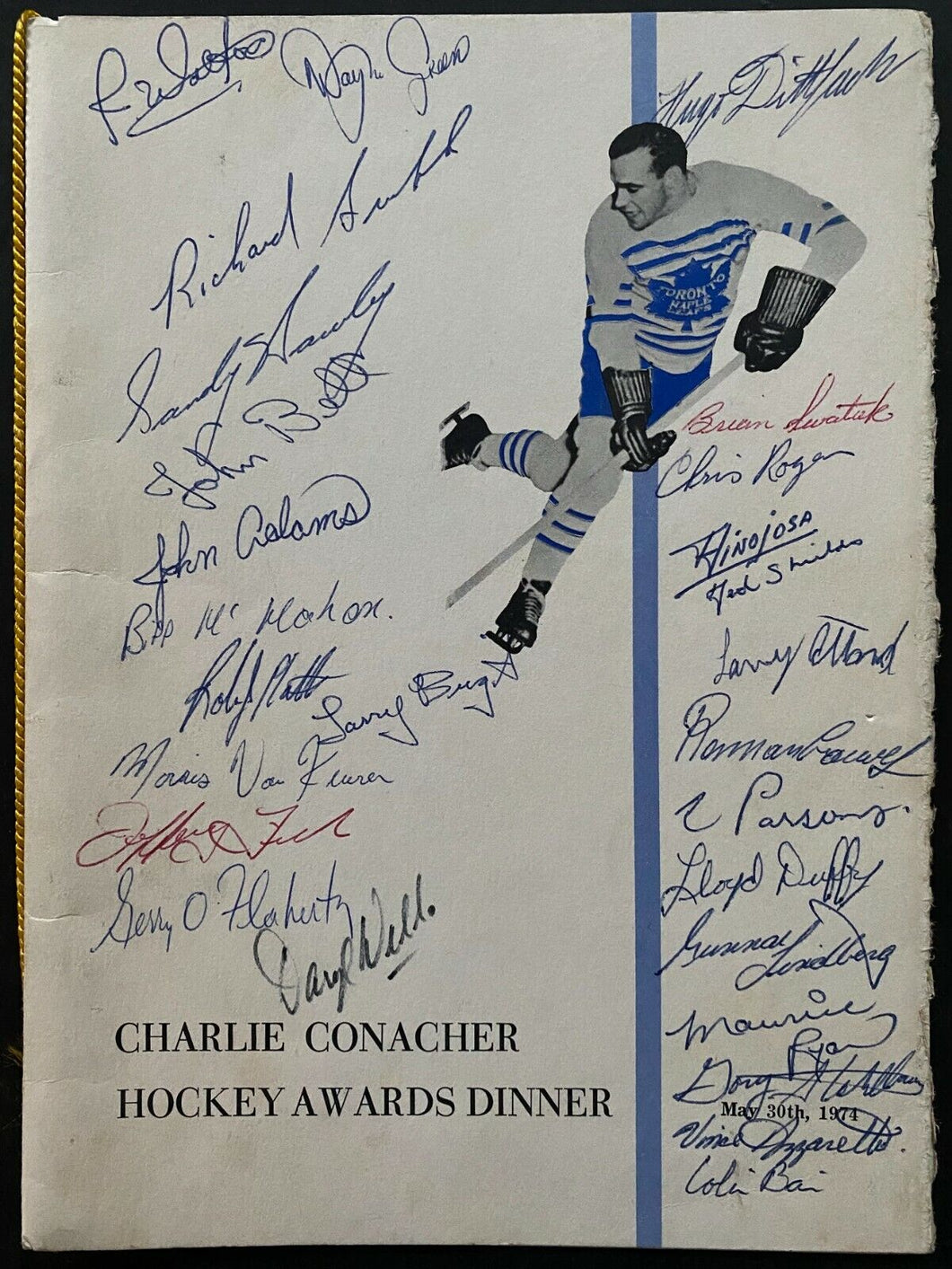 1974 Signed Conacher Dinner Program Autographed 27 Jockeys + Racing Figures
