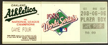 Load image into Gallery viewer, 1988 World Series Baseball Ticket Game 4 Oakland County Coliseum Athletics LA
