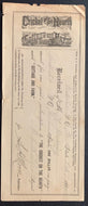 1884 Receipt For Subscription To Cricket On The Hearth + Cottage And Farm VTG