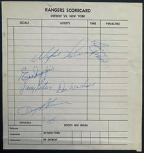 Load image into Gallery viewer, 1964-65 NHL Hockey Rangers Autographed Scorecard Earl Ingarfield + Don Marshall
