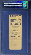 1985 Rocky IV Filming Full Ticket Boxing Rocky Balboa vs Ivan Drago Rare Vintage