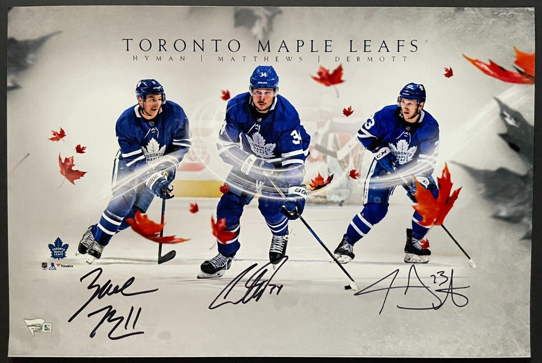 Toronto Maple Leafs Auston Matthews Autographed Signed Poster Fanatics Holo NHL