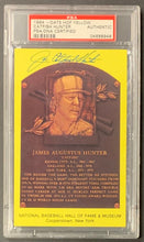 Load image into Gallery viewer, Catfish Hunter HOF MLB Baseball Signed Autographed Yellow Plaque Postcard PSA
