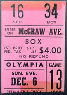 1959 Detroit Red Wings vs Montreal Canadiens NHL Hockey Ticket Stub Olympia Vtg