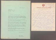 Gus Ryder Signed 1958 Letter Toronto Maple Leaf Baseball Team Champ Swim Coach