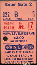 Load image into Gallery viewer, 1973 Vtg Kansas City Royals v Oakland Royal Stadium Inaugural Week MLB Ticket
