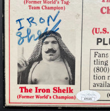 Load image into Gallery viewer, 1988 Pro Wrestling Poster Signed Sgt. Slaughter Iron Sheik Jimmy Snuka JSA VTG
